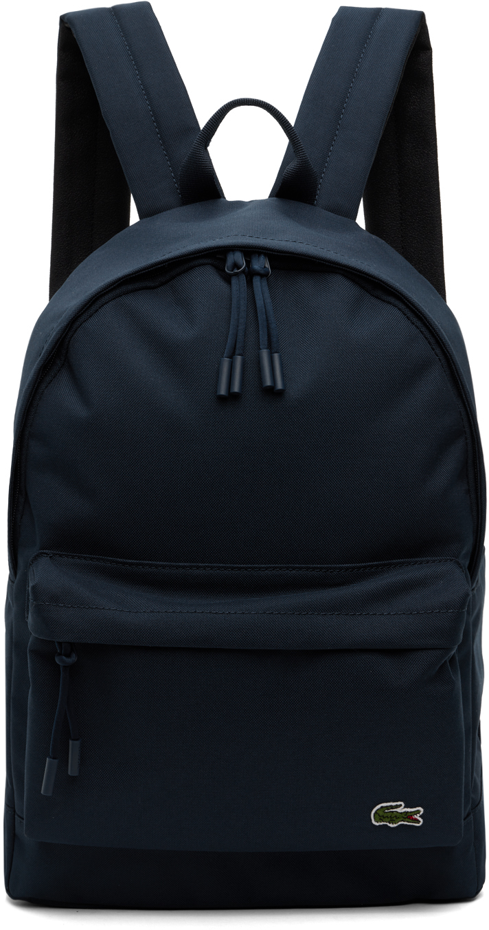Lacoste Navy Zip Backpack In Blue
