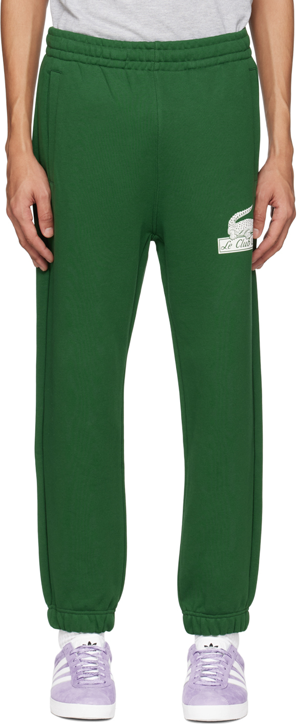 Lacoste Green Drawstring Lounge Trousers In 132 Green