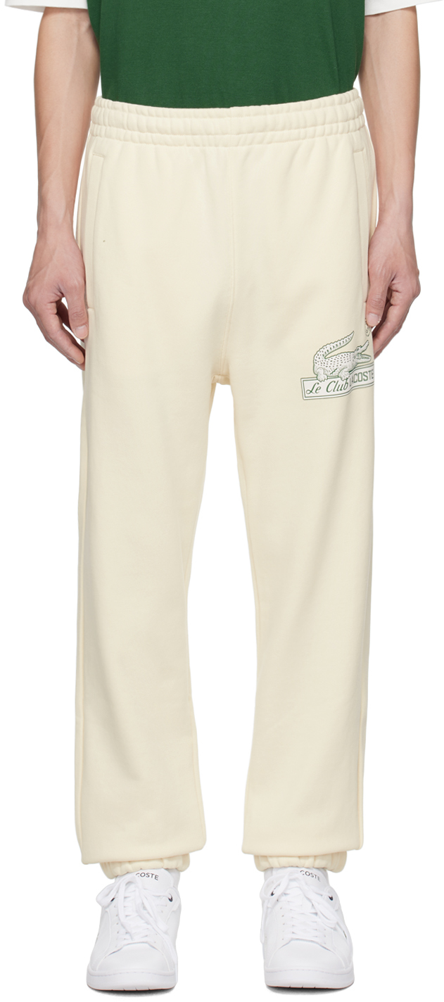 Lacoste Off-white Relaxed-fit Sweatpants In Xfj Lapland