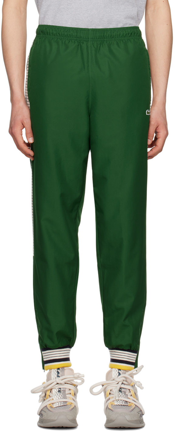 Green & Off-White Tennis Lounge Pants by Lacoste on Sale