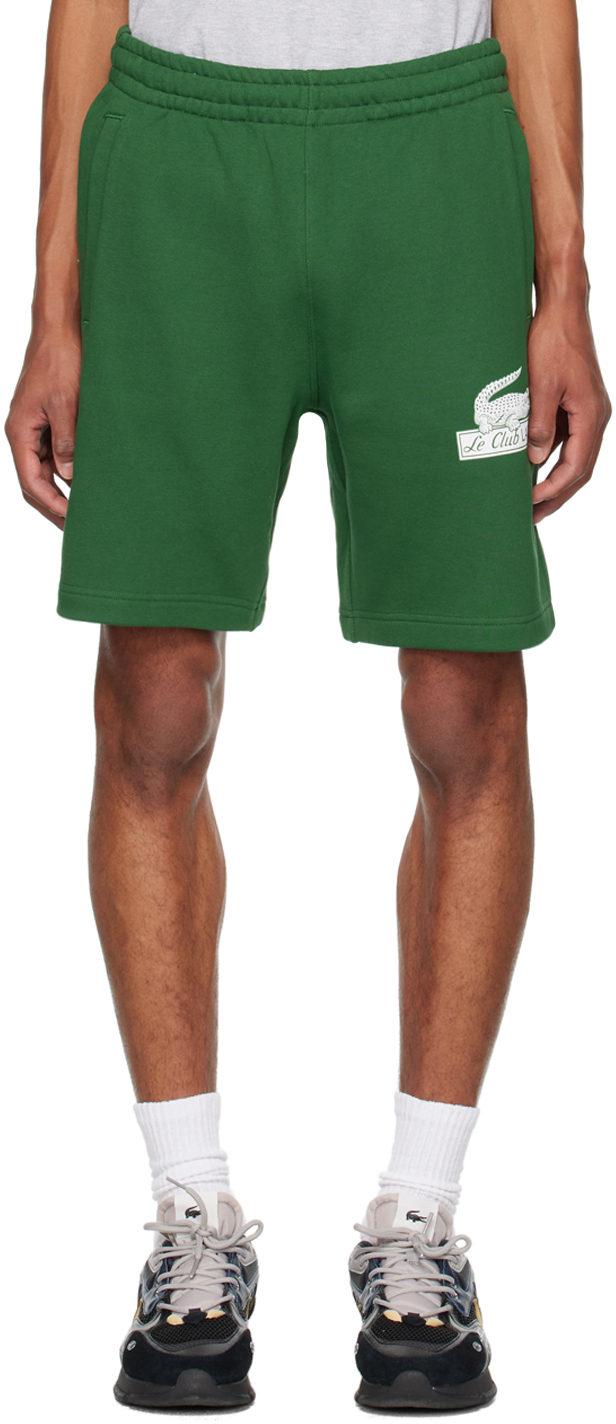 Lacoste Green Relaxed-fit Shorts In 132 Green