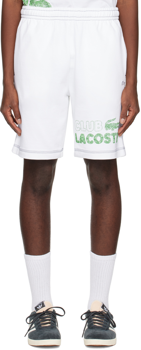 Lacoste White Printed Shorts In 001 White