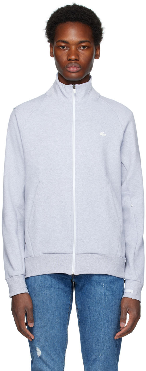 Lacoste Gray Zip-up Sweatshirt In Cca Grey