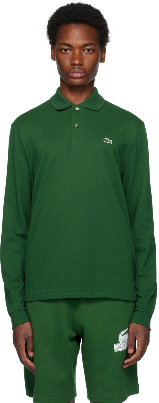 Lacoste Green Original Long Sleeve Polo In 132 Green
