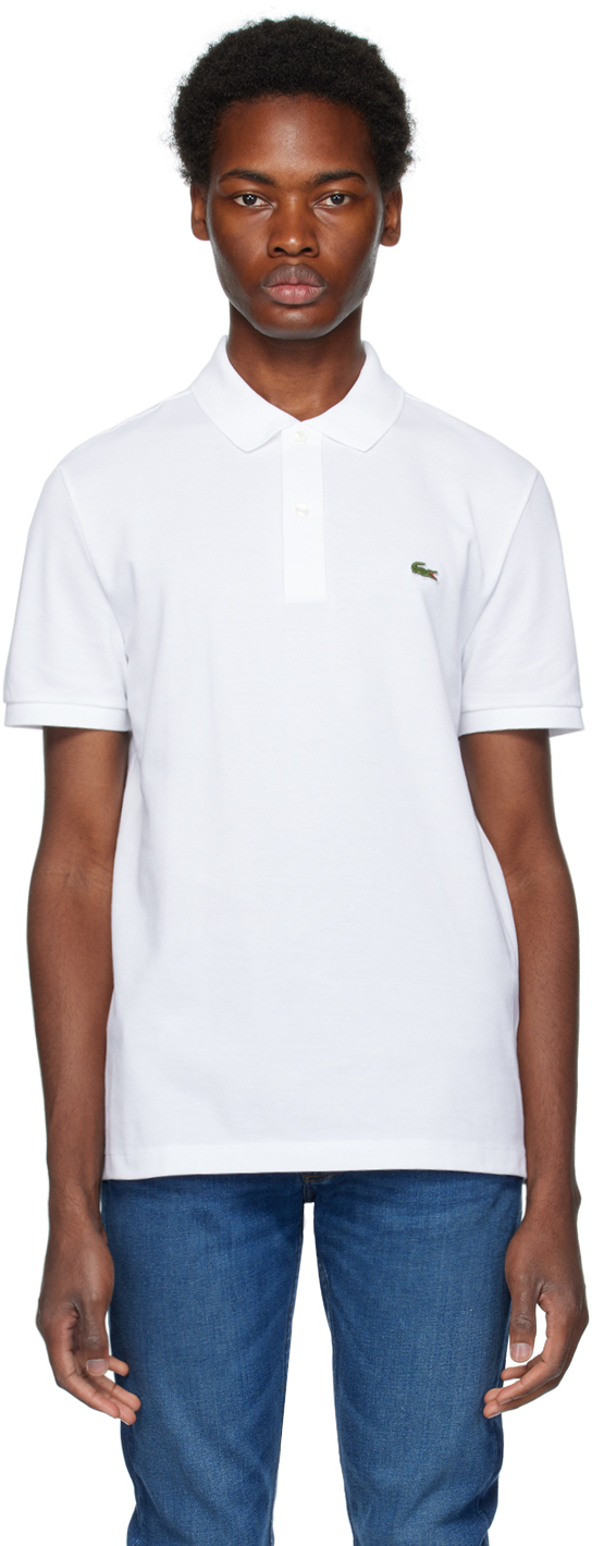 Lacoste White Slim-fit Polo In 001