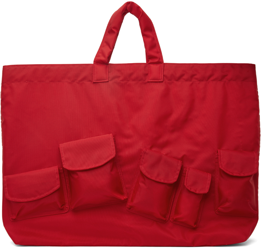 Comme Des Garçons Shirt Red Flap Pockets Tote In 3 Red