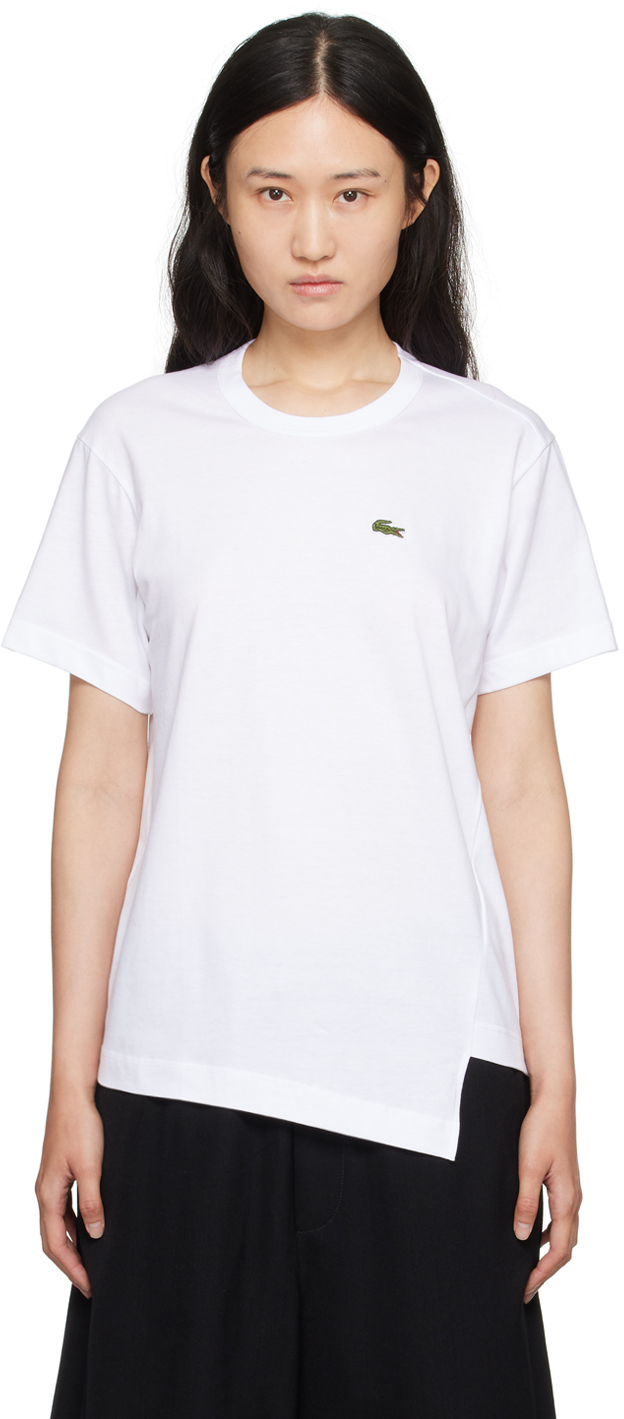 Comme Des Garçons Shirt White Lacoste Edition T-shirt In 3 White