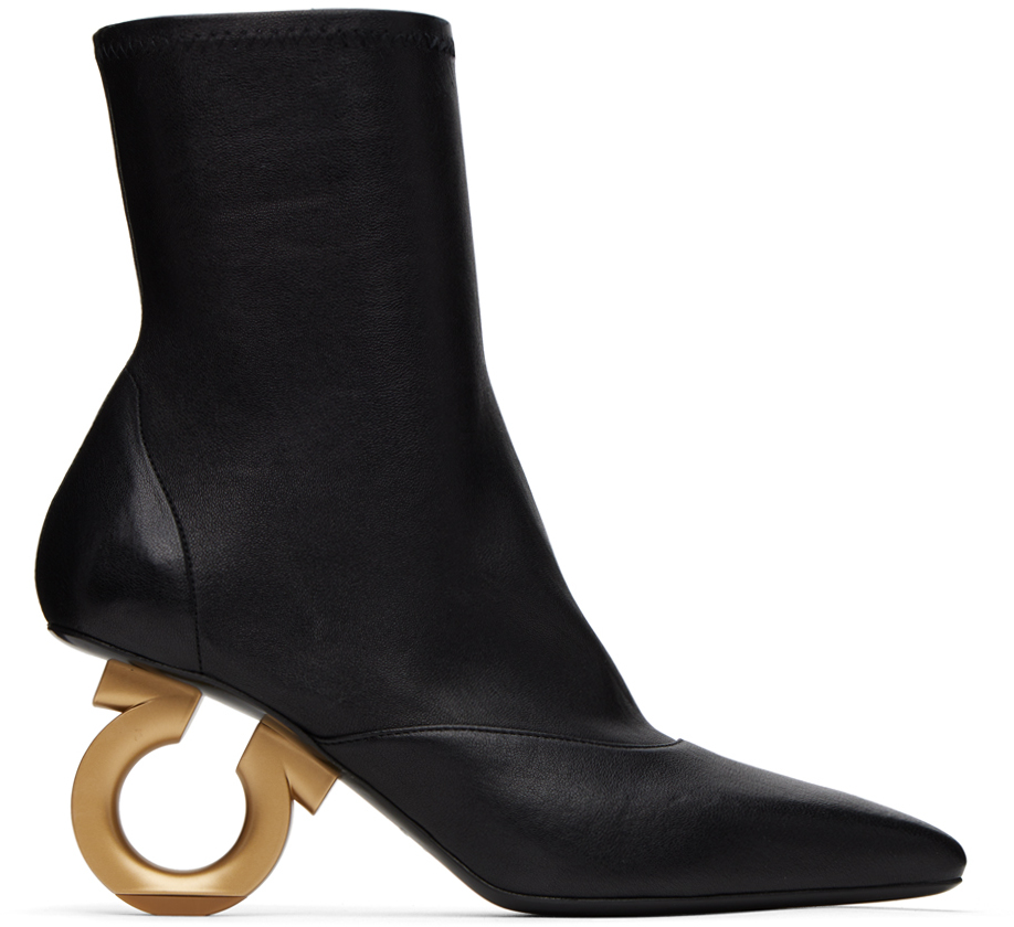Shop Ferragamo Black Elina Boots In 001 Nero || Nero |