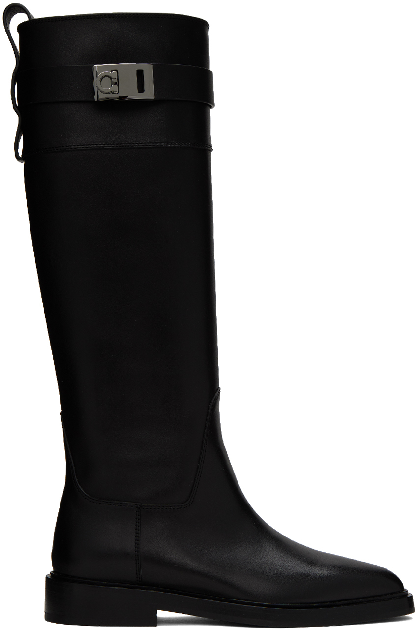 Black Gancini Buckle Boots