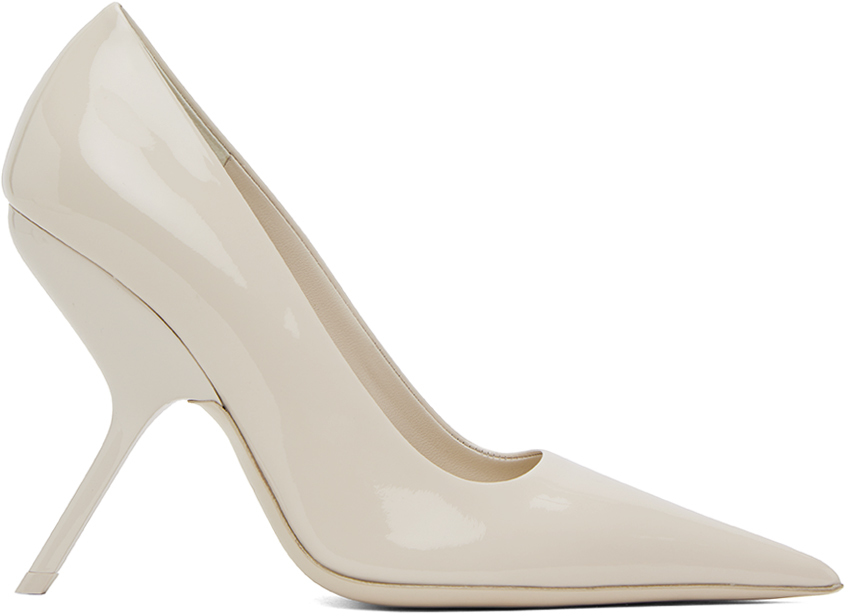 Ferragamo White Eva Heels In 004 Mascarpone