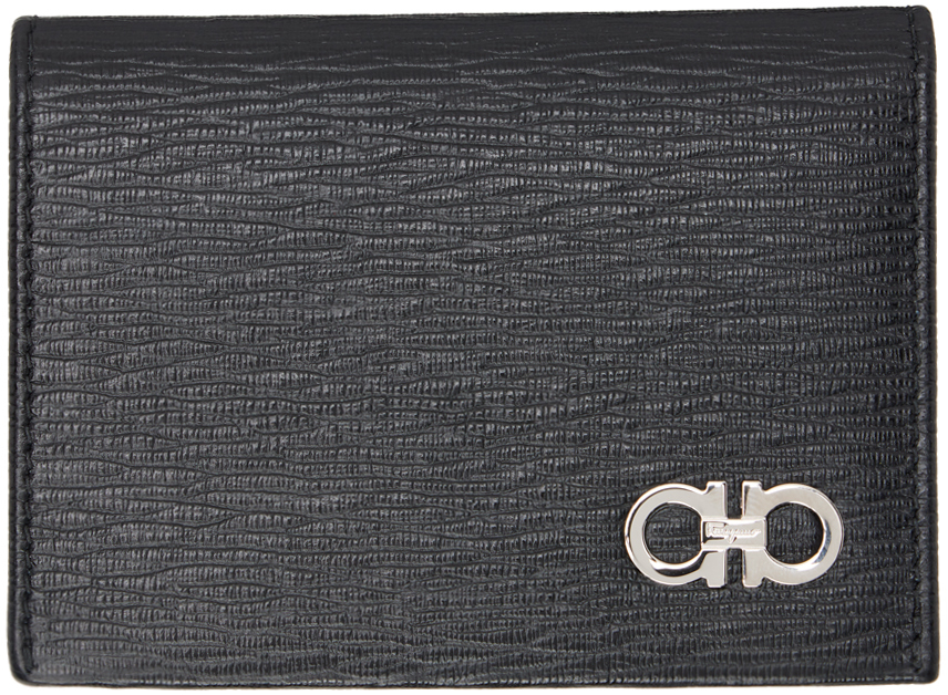 Ferragamo: Black Gancini Card Holder | SSENSE