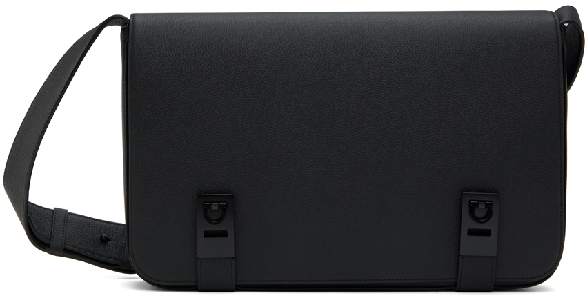 Ferragamo Black Matte Messenger Bag