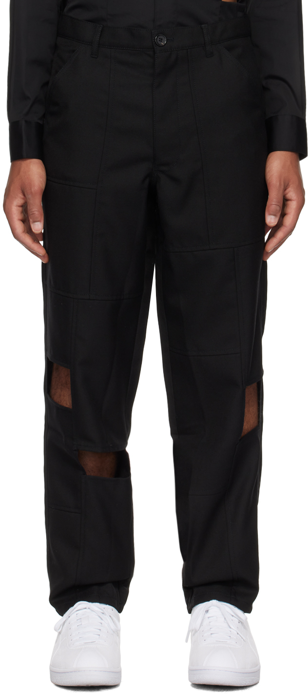 Black Cutout Trousers