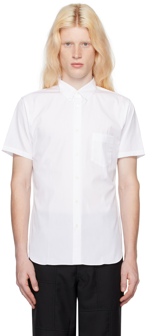 Comme Des Garçons Shirt White Buttoned Shirt In 3 White