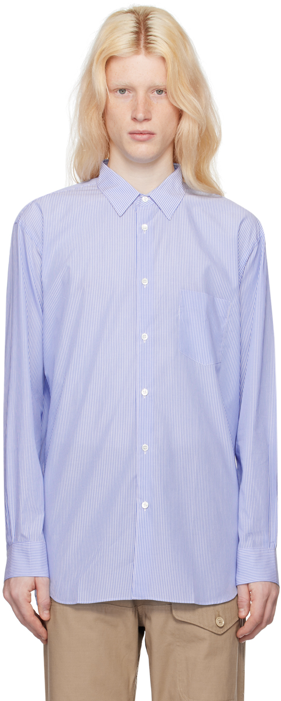 Comme Des Garçons Shirt Blue Striped Shirt In 2 Stripe105
