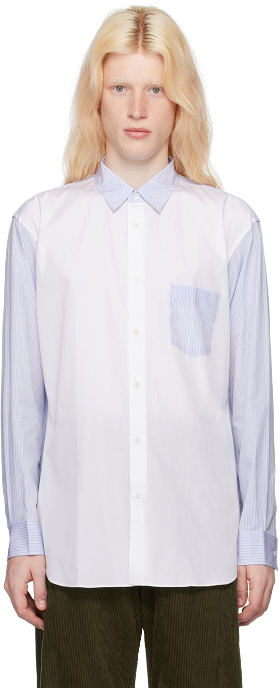Comme Des Garçons Shirt White Striped Shirt In 1 White / Stripe 1