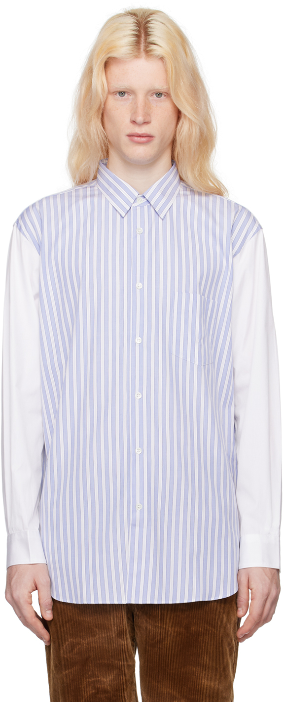 Comme Des Garçons Shirt Blue & White Striped Shirt In 2 White / Stripe 6