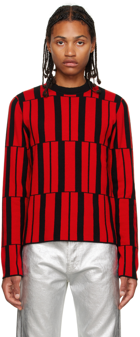 Red Geometric Sweater