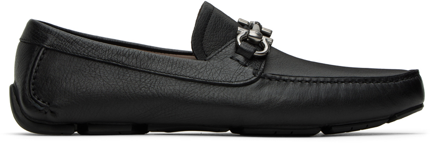 FERRAGAMO BLACK DRIVER LOAFERS