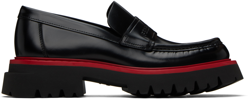 Shop Ferragamo Black Chunky Loafers In Nero || Nero || Nero