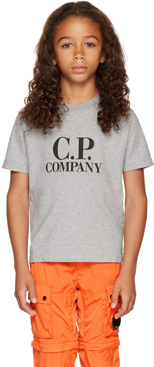 C.p. Company Kids Gray Goggle T-shirt In M93 Grey Melange