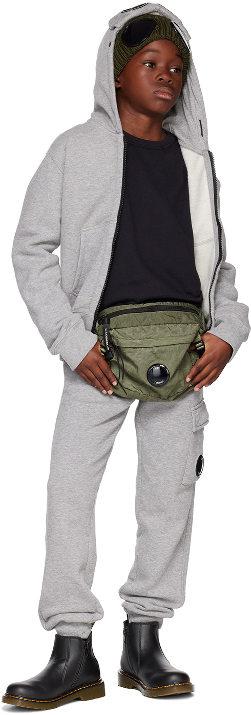 C.p. Company Kids Gray Goggle Hoodie In M93 Grey Melange