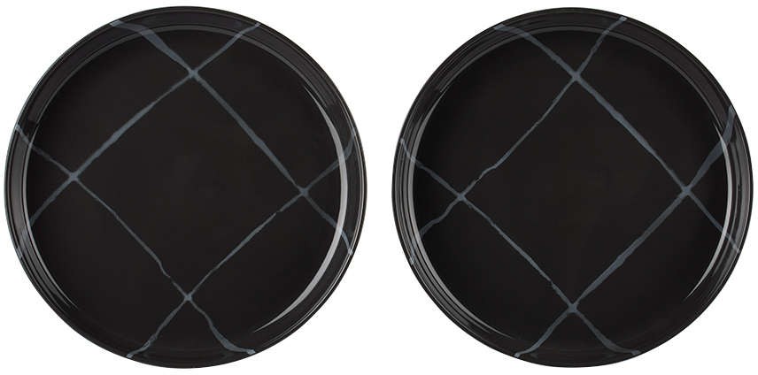 Kelly Wearstler Black Serax Edition Zuma Medium High Plate Set In Pacific