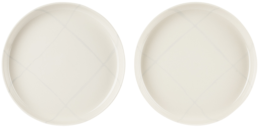 Kelly Wearstler Off-white Serax Edition Zuma Medium High Plate Set In Salt