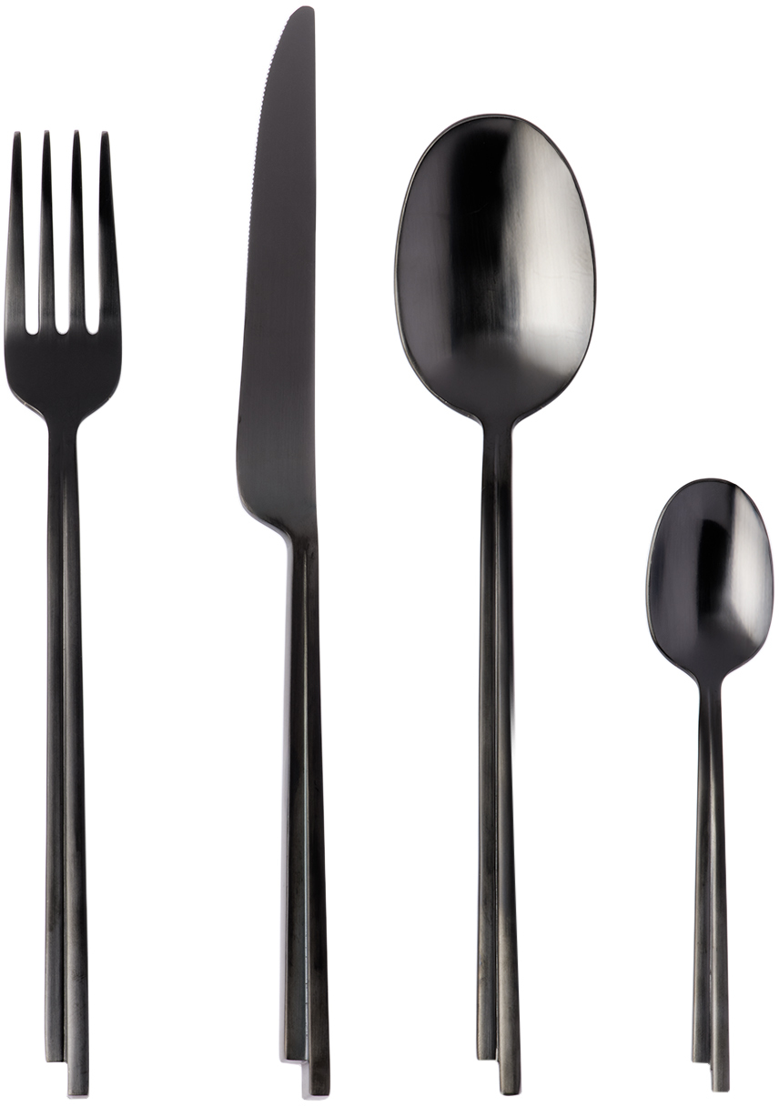 Black Serax Edition Dune Flatware Set, 24 pcs by Kelly Wearstler