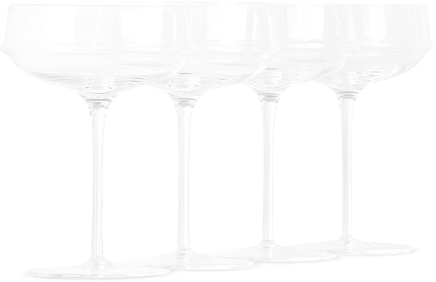 Kelly Wearstler Serax Edition Dune Champagne Coupe Set, 4 Pcs In Clear