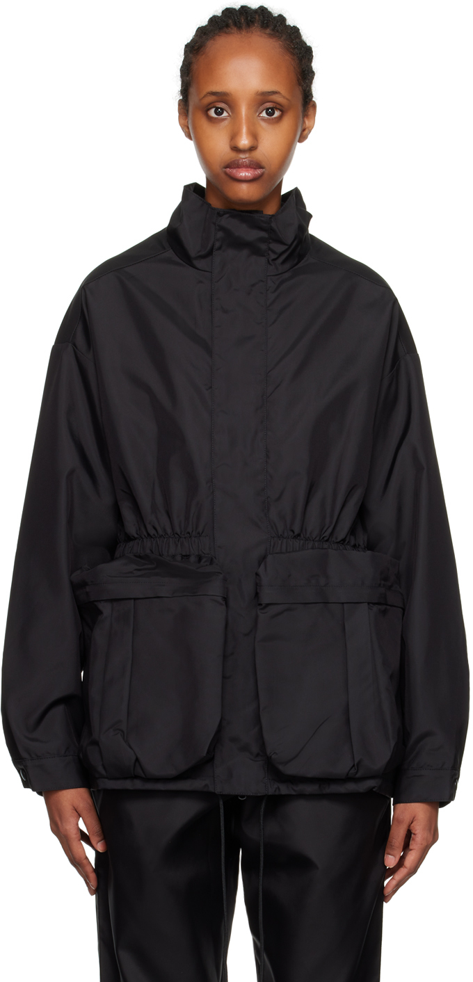 Shop Wardrobe.nyc Black Gathered Jacket