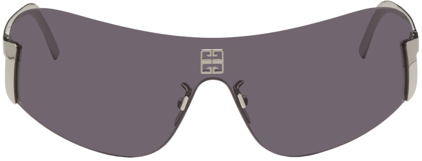 Givenchy Silver Rimless Sunglasses In 16a Shiny Palladium