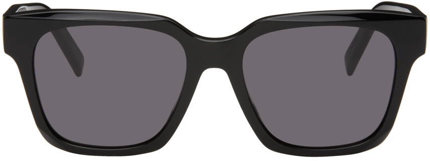 Givenchy Black Square Sunglasses In 01a Shiny Black /s