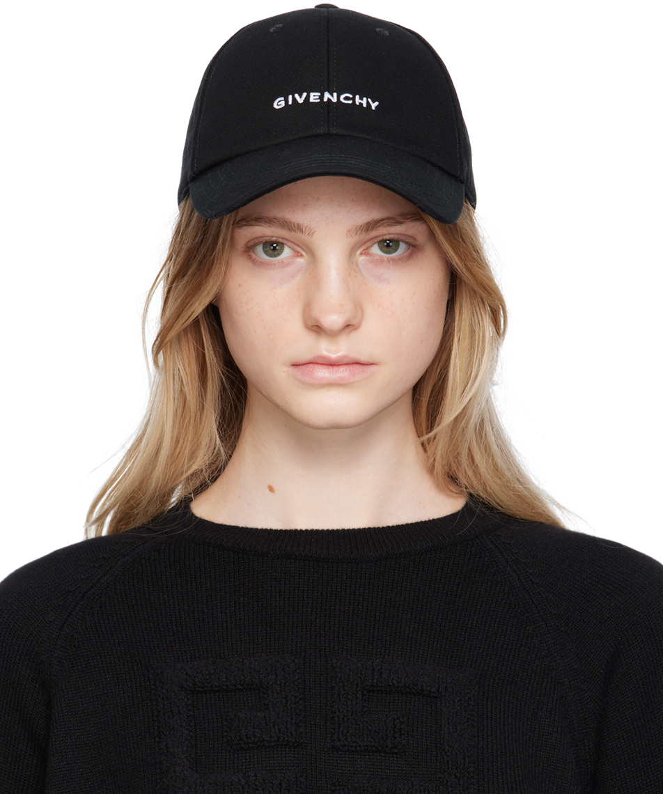 Givenchy: Black Embroidered Cap | SSENSE