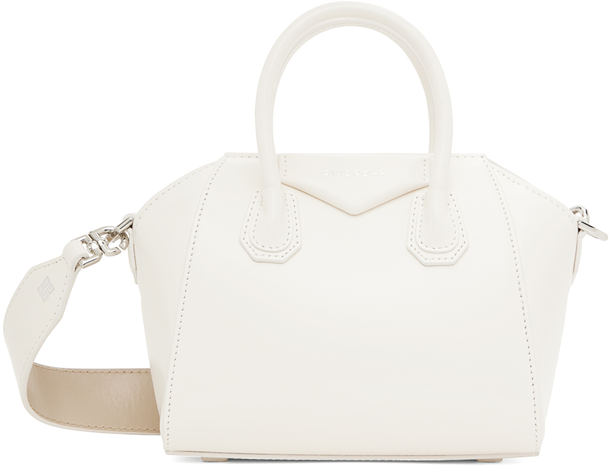 Shop Givenchy Off-white Toy Antigona Bag In 142 Ivory/beige