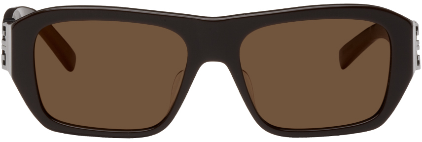 Givenchy Brown 4g Sunglasses In Shiny Dark Brown / B
