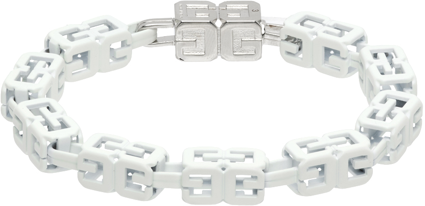 Givenchy White G Cube Bracelet In 100-white