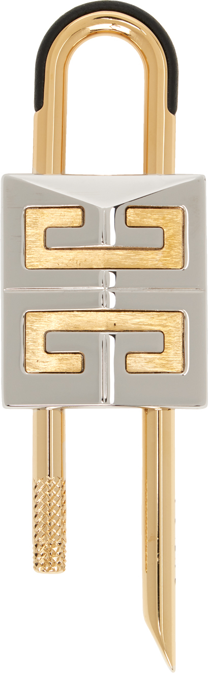Gold & Silver Small 4G Padlock Keychain