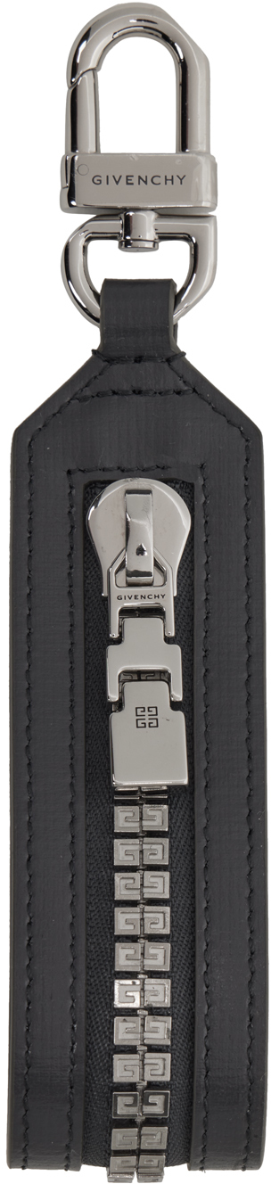 Givenchy Gray 4g Zip Keychain In Black