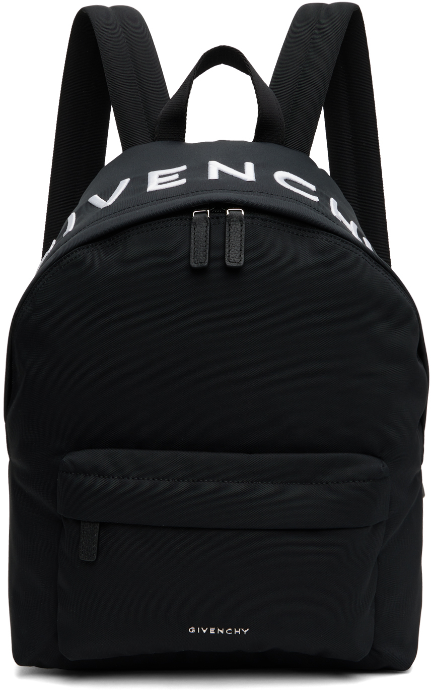 Givenchy Black Grained Patent Leather Backpack, $1,990, SSENSE