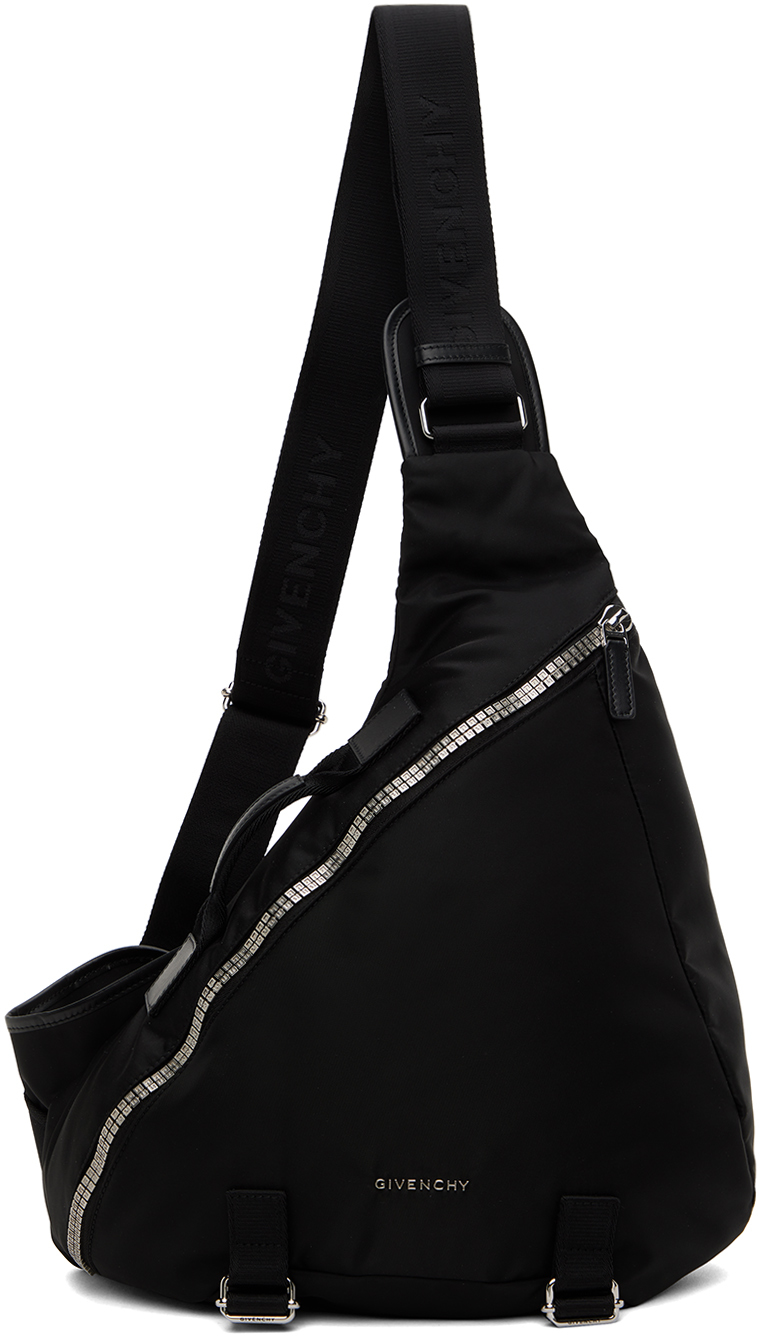 Shop Givenchy Black Medium G-zip Triangle Backpack In 001-black