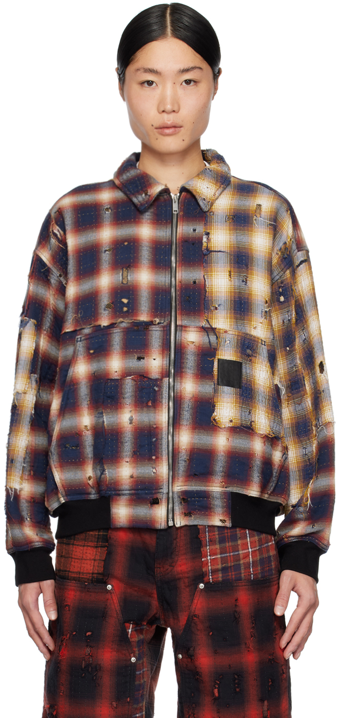 Shop Givenchy Multicolor Check Bomber Jacket In 960-multicolored