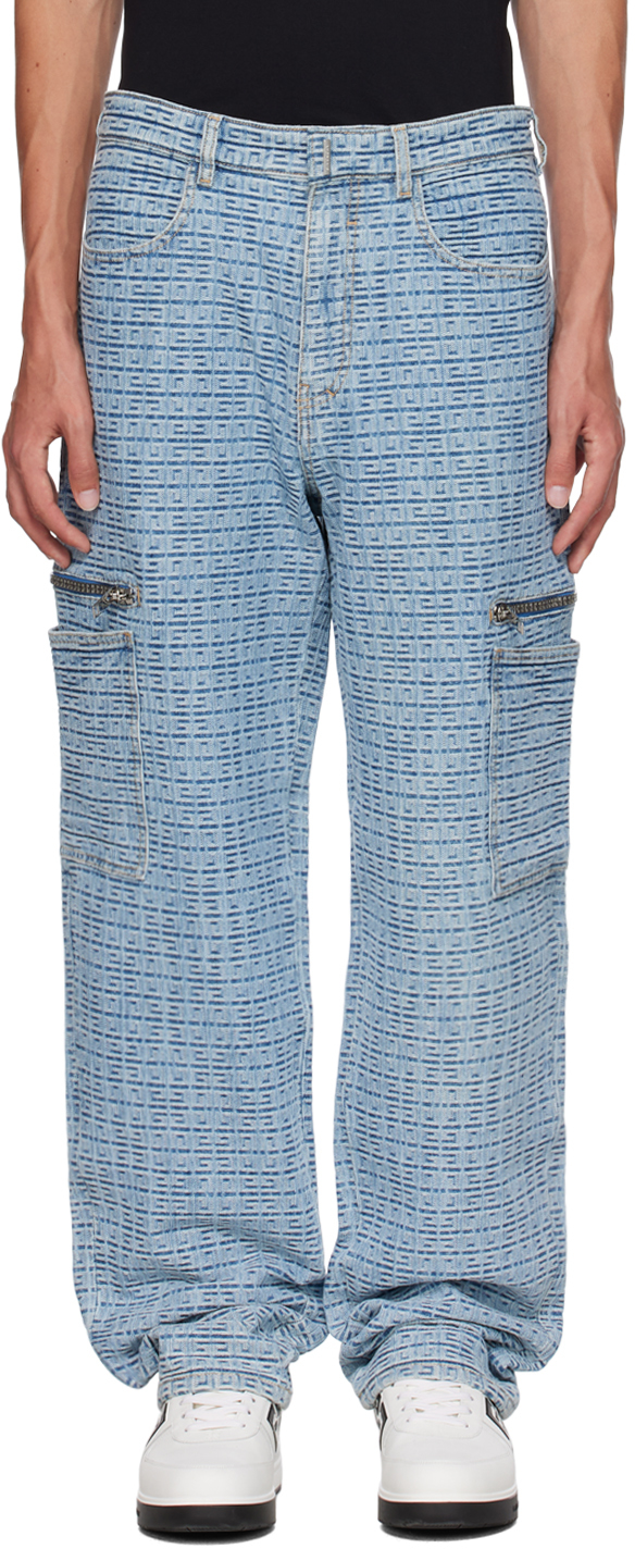 Givenchy: Blue 4G Jeans | SSENSE