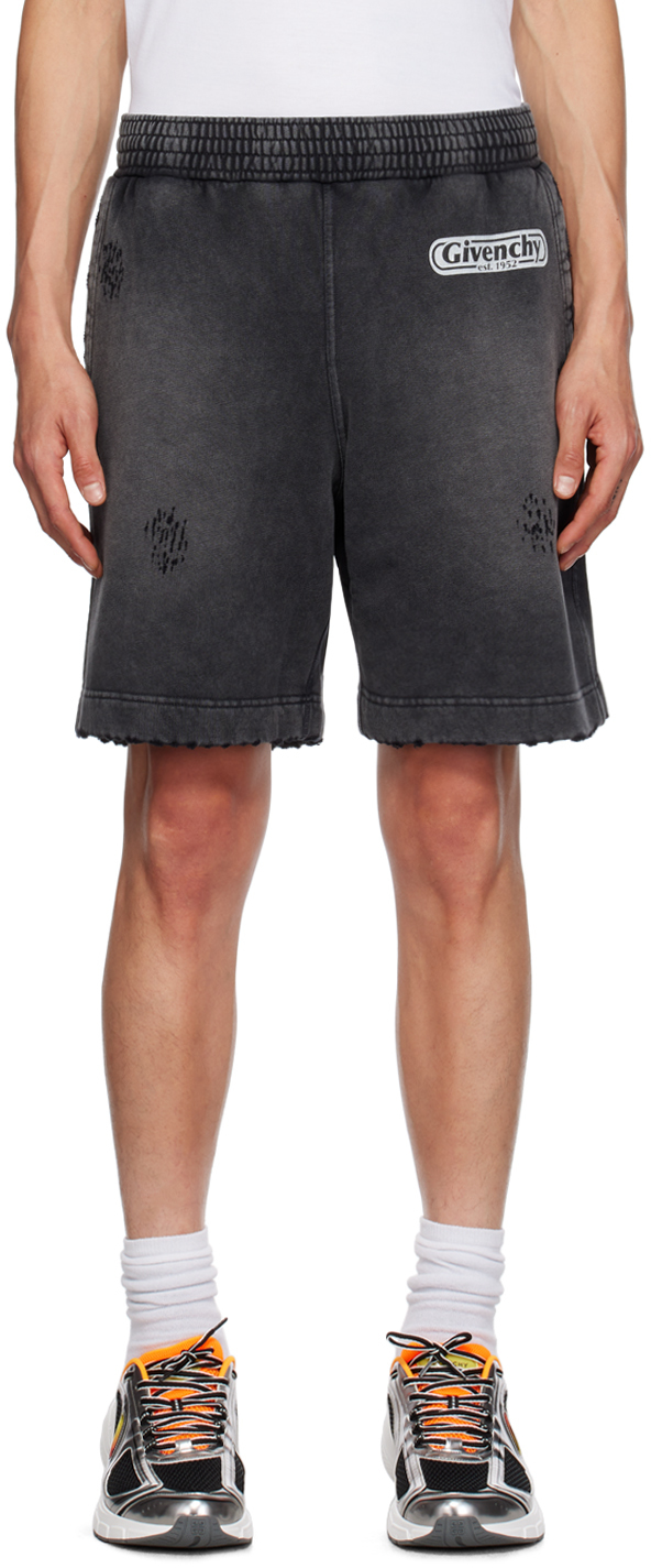 Givenchy Black Distressed Shorts