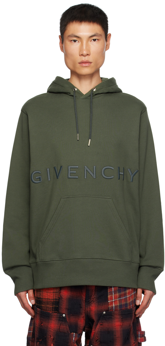 Givenchy Green 4g Hoodie In 325-greyish Green
