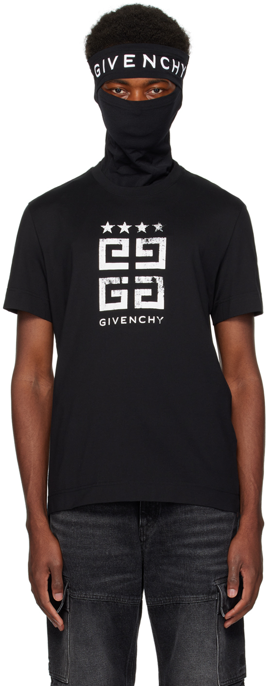 Givenchy Black 4g Stars T-shirt In 001-black