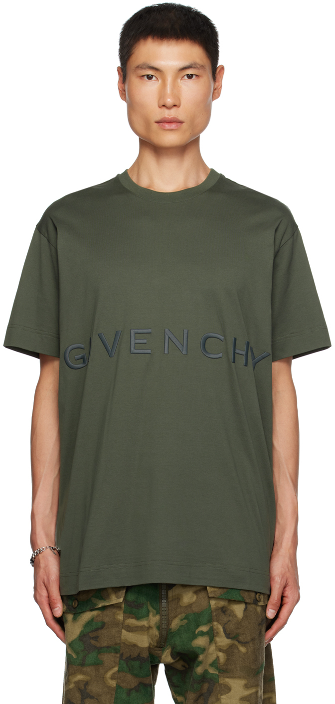 Givenchy Green 4g T-shirt In 325-greyish Green