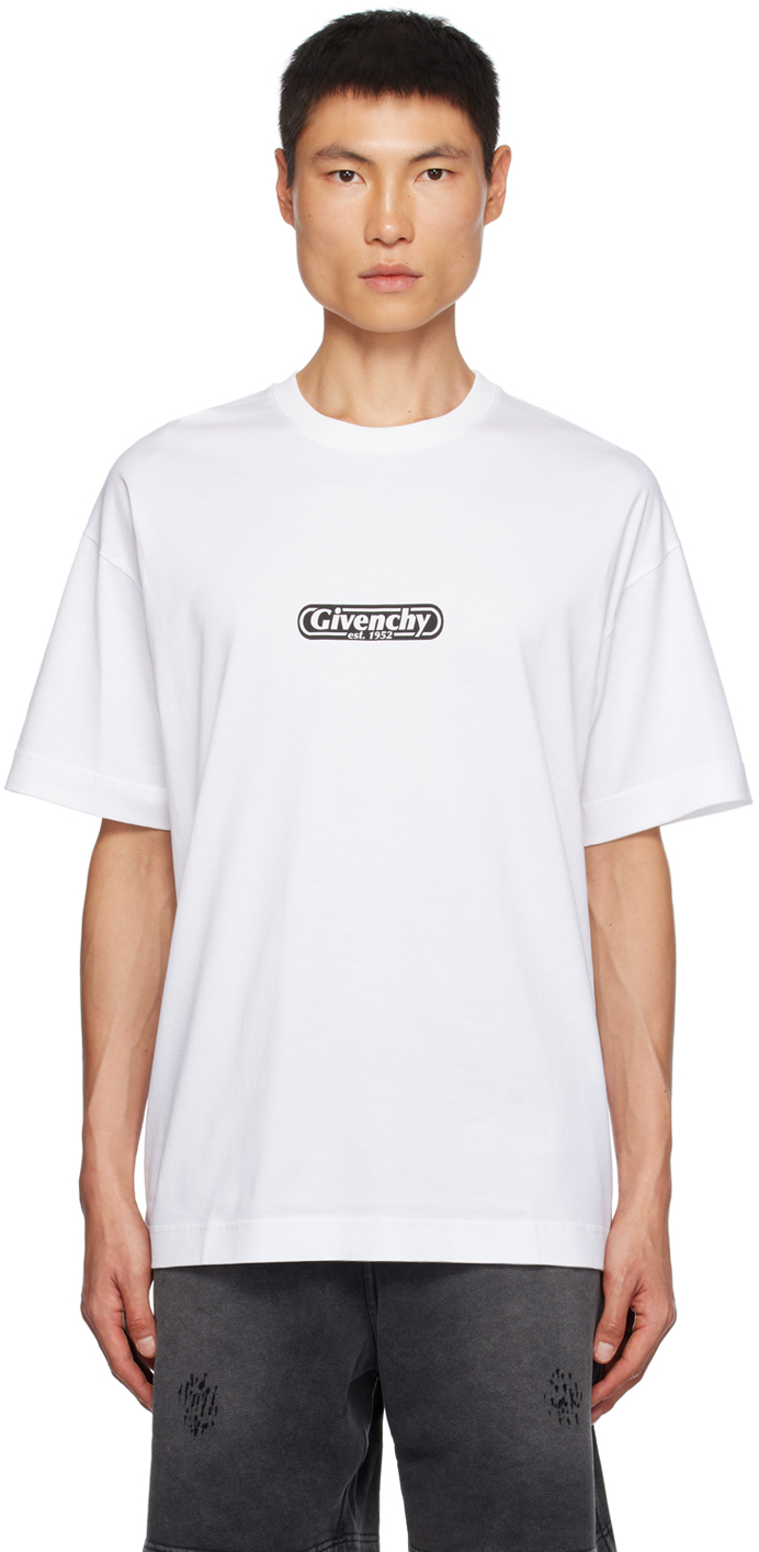 Givenchy White Printed T-shirt In 100-white