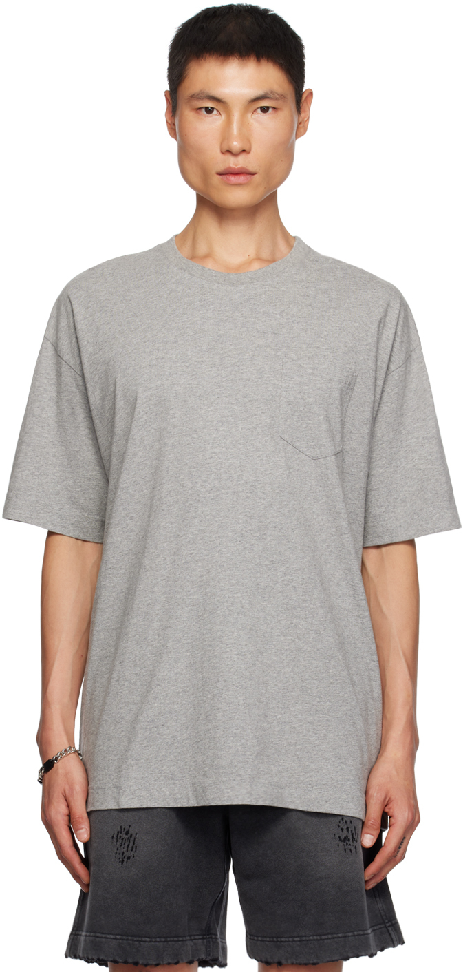 Shop Givenchy Gray Front Pocket T-shirt In 022-heather Grey