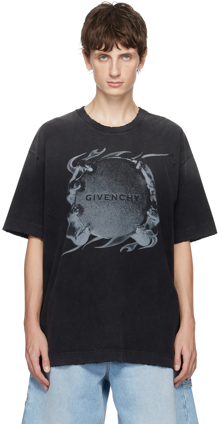 Givenchy: Gray Ring Print T-Shirt | SSENSE